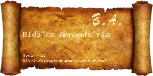 Biács Annamária névjegykártya
